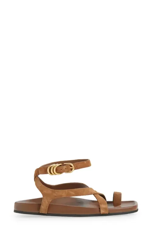 rag & bone rag & bone Rue Ankle Strap Sandal in Umber Suede — Women Autumn brown Shoes