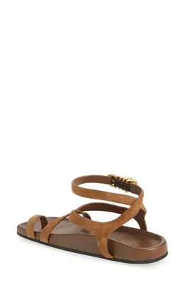 rag & bone rag & bone Rue Ankle Strap Sandal in Umber Suede — Women Autumn brown Shoes