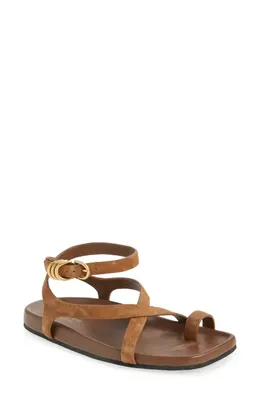 rag & bone rag & bone Rue Ankle Strap Sandal in Umber Suede — Women Autumn brown Shoes