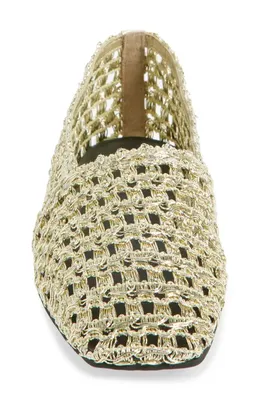 rag & bone rag & bone Emma Woven Flat in Gold Mesh — Women Autumn gold Shoes
