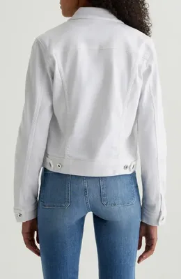 AG AG Robyn Denim Trucker Jacket in White — Women Winter white Outerwear