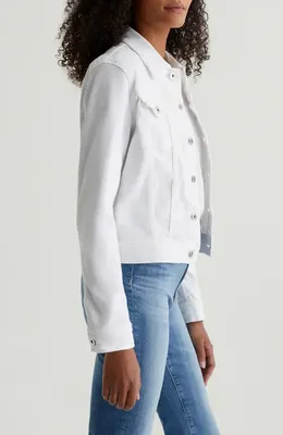 AG AG Robyn Denim Trucker Jacket in White — Women Winter white Outerwear