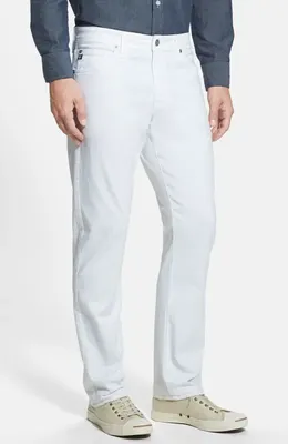 AG AG Graduate SUD Straight Leg Pants in Wht White — Men Winter white Pants