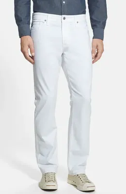 AG AG Graduate SUD Straight Leg Pants in Wht White — Men Winter white Pants