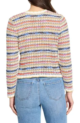 NIC+ZOE NIC+ZOE Coastal Knit Cardigan in Neutral Multi — Women Spring ivory Tops