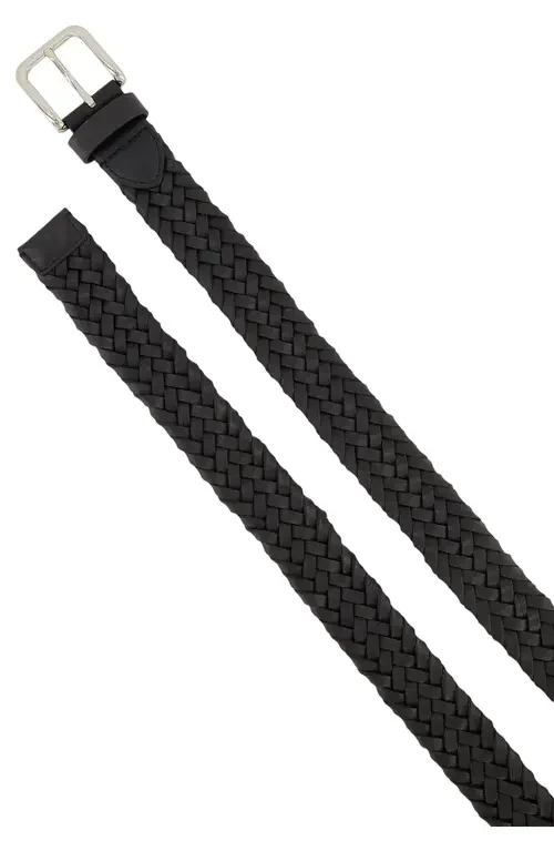 Vince Vince Alex Woven Leather Belt in Black — Men Winter black Belts
