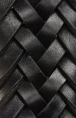 Vince Vince Alex Woven Leather Belt in Black — Men Winter black Belts