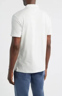 johnnie-O johnnie-O Thatcher Stripe Cotton Blend Polo in Light Gray — Men Winter white Tops