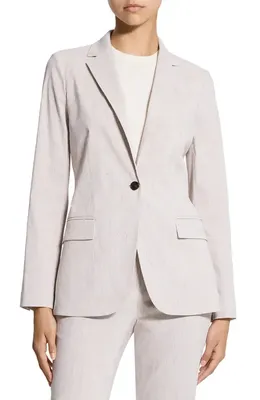 Theory Theory Staple Linen Blend Blazer in Cognac Multi — Women Autumn tan Outerwear