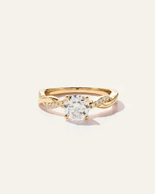 Quince Quince Women's Lab Grown Diamond Round Twisted Engagement Ring 1ct in Yellow Gold — Women Spring gold Accessories