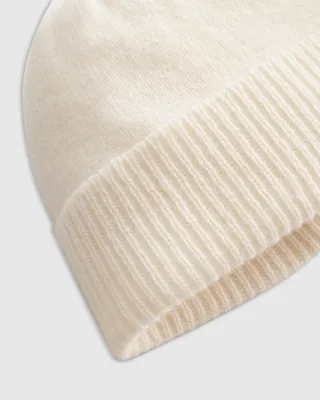 Quince Quince | Washable Cashmere Beanie in Ivory — Unisex Winter ivory Hats & Headwear