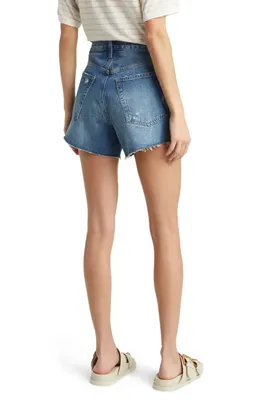 FRAME FRAME Le Super High Waist Shorts in Mariner — Women Summer blue Shorts