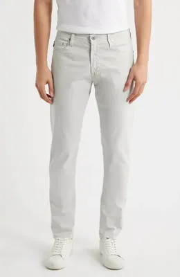 AG AG Tellis Stretch Sateen Modern Slim Pants in Silver Fog — Men Winter white Pants