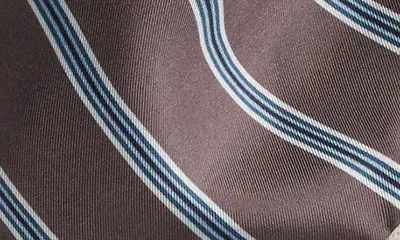 Vince Vince Stripe Silk Twill Scarf in Brown — Women Autumn grey Accessories