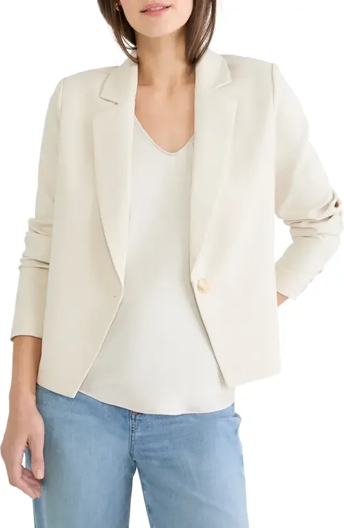 NIC+ZOE NIC+ZOE Sleek Stretch Anywhere Blazer in Coconut — Women Spring ivory Outerwear