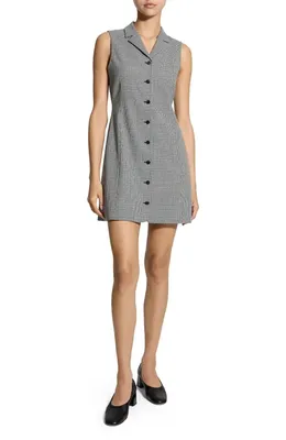 Theory Theory Houndstooth Sleeveless Minidress in Black Multi - A0P — Women Winter black Mini Dresses