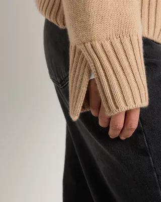 Quince Quince | Women's Luxe Baby Cashmere Quarter Zip Sweater in Creamy Cortado in Creamy Cortado — Women Spring Tops