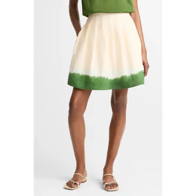Vince Vince Dip Dye Pleated Skirt in Porcelain/Herba — Women Autumn ivory Skirts