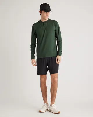 Quince Quince | Men's Flowknit Breeze Performance Long Sleeve Henley T-Shirt in Olive — Men Autumn green Athletic Tops