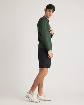 Quince Quince | Men's Flowknit Breeze Performance Long Sleeve Henley T-Shirt in Olive — Men Autumn green Athletic Tops