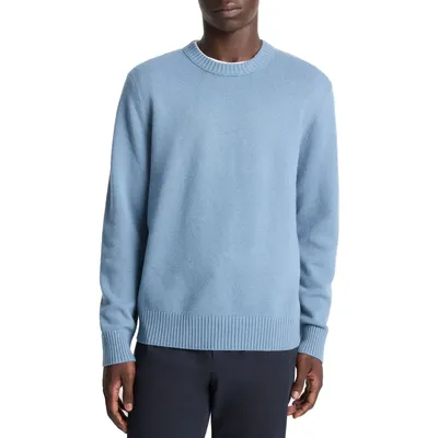Vince Vince Wool & Cashmere Crewneck Sweater in Parlor Blue — Men Summer silver Sweaters & Knits