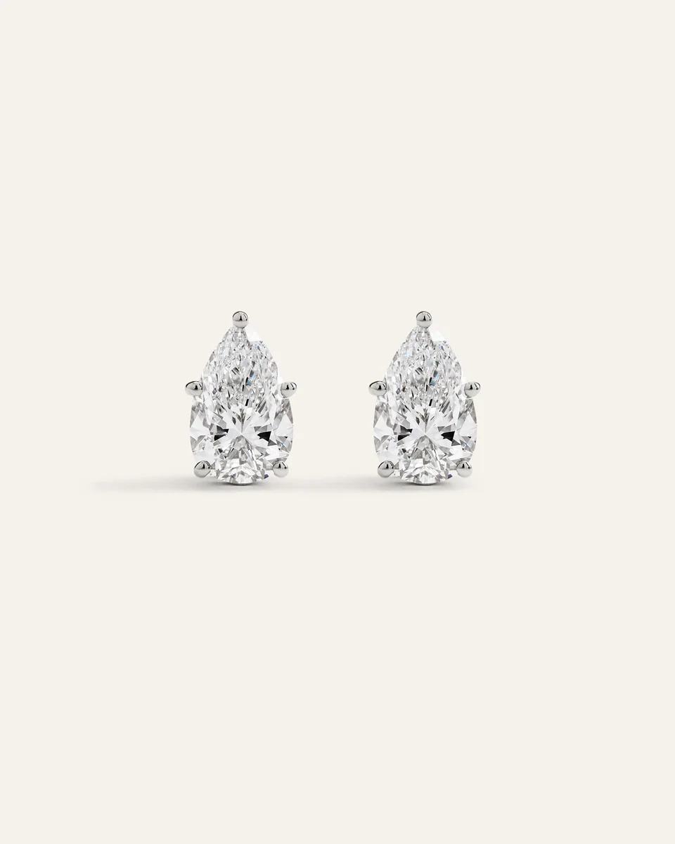 Quince Quince Women's 14K Gold Lab Grown Diamond Statement Pear Studs 6ctw in White Gold — Women Summer ivory Accessories
