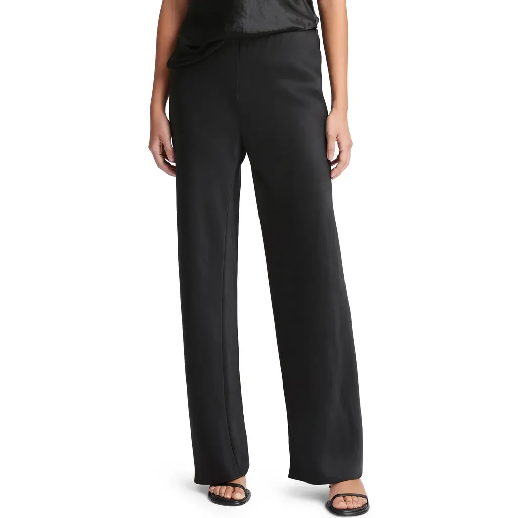 Vince Vince Colette High Waist Fluid Satin Bias Pants in Black — Women Winter black Pants