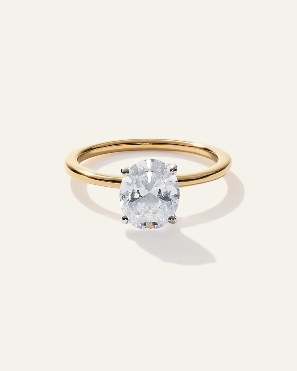 Quince Quince Women's Lab Grown Diamond Oval Petite Classic Engagement Ring 1.50ct in Yellow Gold — Women Spring yellow Accessories