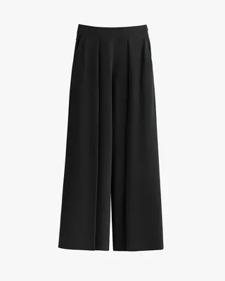 Cuyana Silk Pleated Pant - Black / in black — Winter black Pants