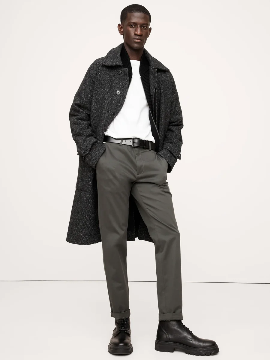 Unknown Slim Rapid Movement Chino Pant in Anthracite Gray — Men Summer black Trousers & Chinos