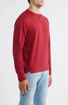 johnnie-O johnnie-O Willard Crewneck Sweatshirt in Malibu Red — Men Autumn red Tops