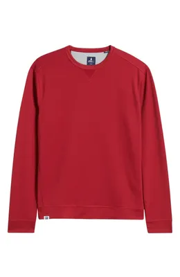 johnnie-O johnnie-O Willard Crewneck Sweatshirt in Malibu Red — Men Autumn red Tops