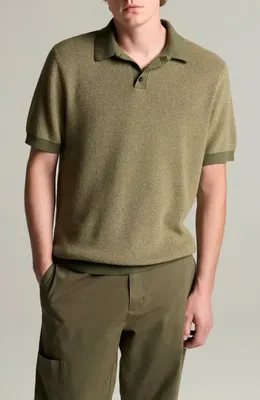 Vince Vince Cotton & Cashmere Polo in Coulter Green/Desert — Men Autumn khaki Tops