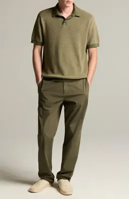 Vince Vince Cotton & Cashmere Polo in Coulter Green/Desert — Men Autumn khaki Tops