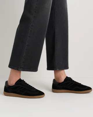 Quince Quince | Women's Italian Suede Gum Sole Sneaker in Black — Women Winter black Accessories