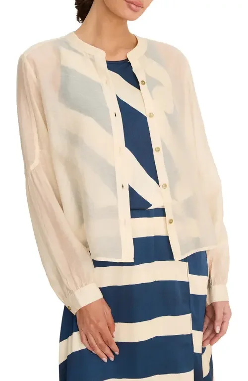 NIC+ZOE NIC+ZOE Femme Semi-Sheer Jacket in Classic Cream — Women Spring ivory Outerwear