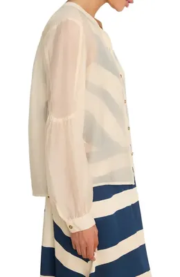 NIC+ZOE NIC+ZOE Femme Semi-Sheer Jacket in Classic Cream — Women Spring ivory Outerwear