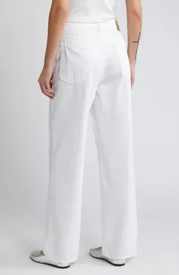 rag & bone rag & bone Featherweight Logan Mid Rise Wide Leg Jeans in Optic Whit — Women Winter white Jeans & Denim