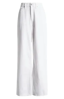 rag & bone rag & bone Featherweight Logan Mid Rise Wide Leg Jeans in Optic Whit — Women Winter white Jeans & Denim