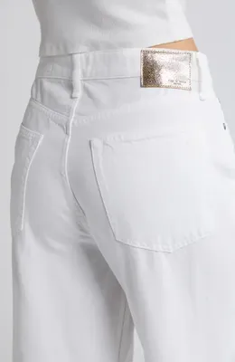 rag & bone rag & bone Featherweight Logan Mid Rise Wide Leg Jeans in Optic Whit — Women Winter white Jeans & Denim