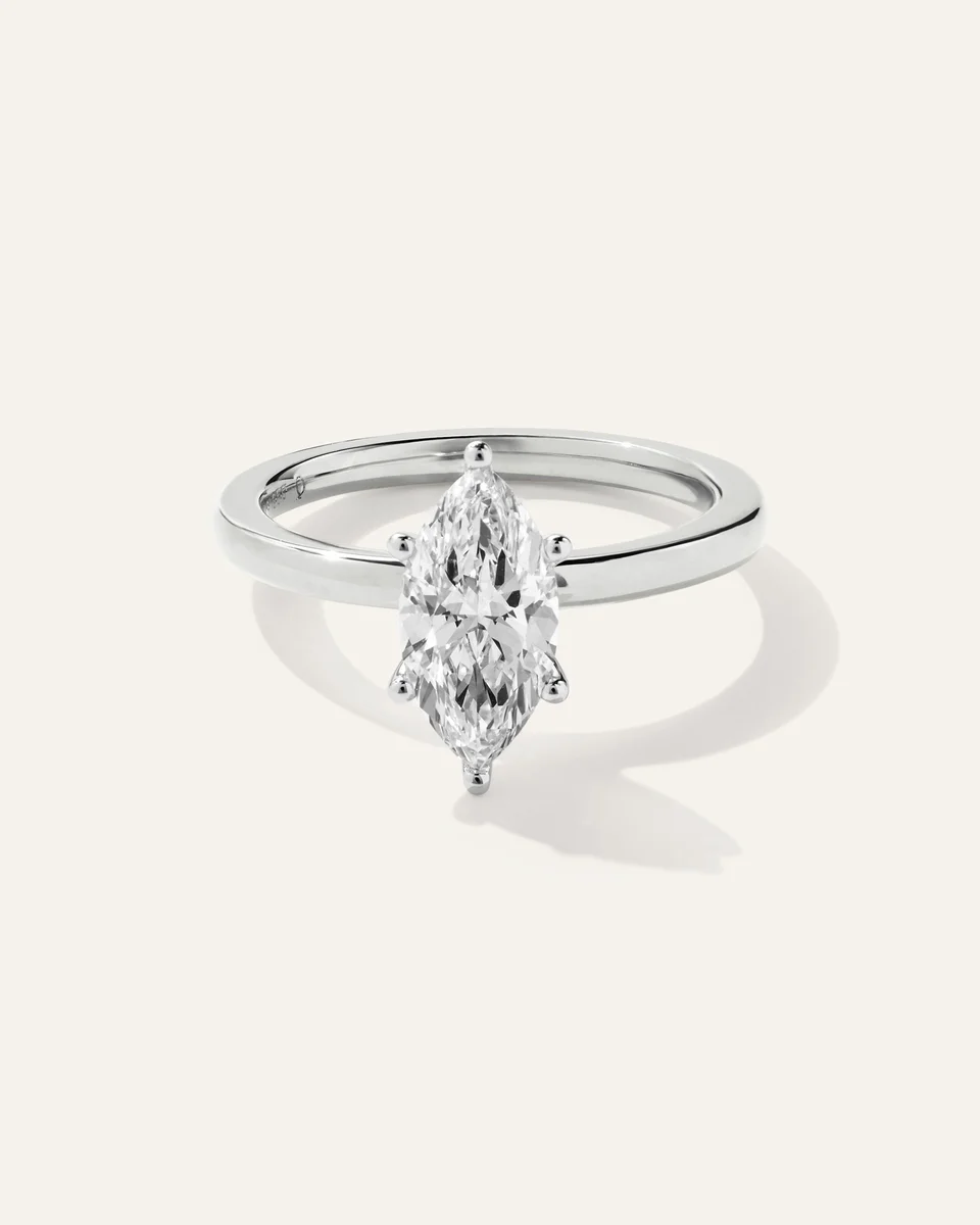 Quince Quince | Women's Lab Grown Diamond Marquise Comfort Fit Engagement Ring 1.5ct in Platinum — Women Summer white Accessories