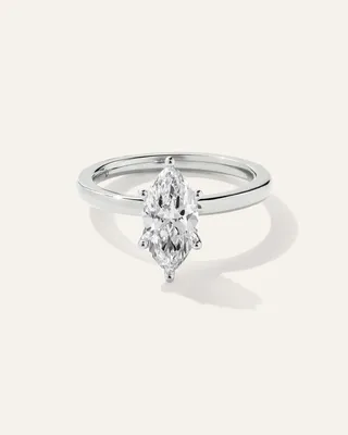 Quince Quince | Women's Lab Grown Diamond Marquise Comfort Fit Engagement Ring 1.5ct in Platinum — Women Summer white Accessories