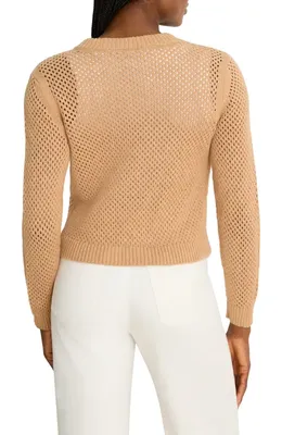 NIC+ZOE NIC+ZOE Zip Front Knit Cardigan in Caramel — Women Autumn camel Tops