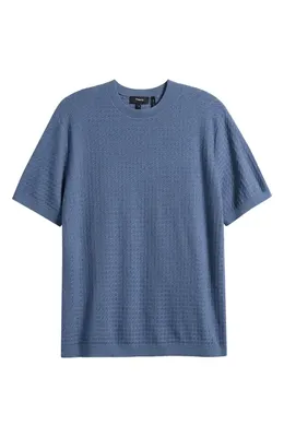 Theory Theory Damian Tactile Crewneck T-Shirt in Bering — Men Summer grey T-Shirts & Tees