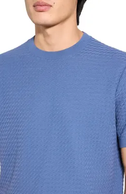 Theory Theory Damian Tactile Crewneck T-Shirt in Bering — Men Summer grey T-Shirts & Tees