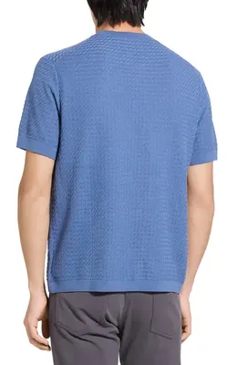 Theory Theory Damian Tactile Crewneck T-Shirt in Bering — Men Summer grey T-Shirts & Tees