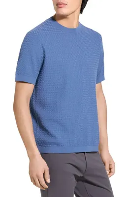 Theory Theory Damian Tactile Crewneck T-Shirt in Bering — Men Summer grey T-Shirts & Tees