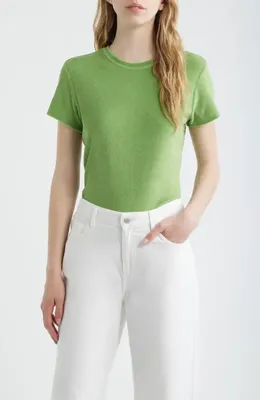 FRAME FRAME The Terry Baby Tee in Peridot — Women Spring khaki Tops
