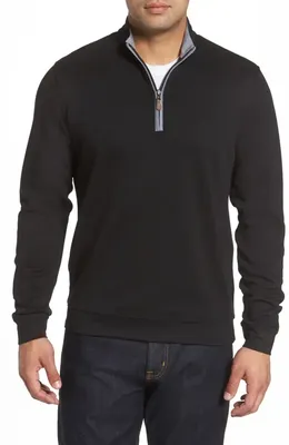johnnie-O johnnie-O Sully Quarter Zip Pullover in Black — Men Winter black Tops
