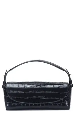 Vince Vince Mini Sabrina Croc Embossed Leather Top Handle Bag in Black — Women Winter black Accessories